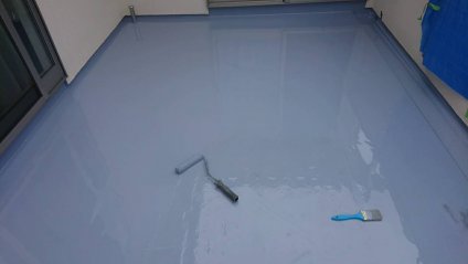 ウレタン防水　2層目塗布