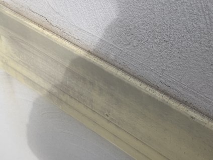 帯板を目視調査したところ、様々な自然環境の影響により、退色や苔、塗膜剥離、シール材の老朽化が見られ、適切な補修が必要です。